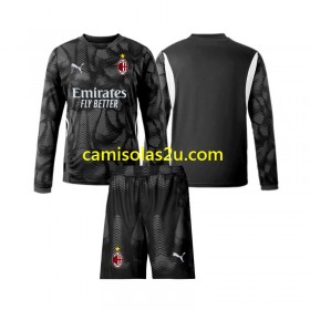 Camisolas de futebol AC Milan Guarda Redes Criança Equipamento Principal 2024/25 Manga Comprida